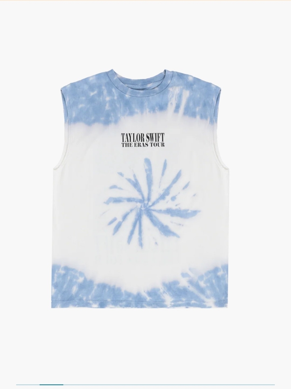 Taylor Swift White and Light Blue Tie-Dye Muscle Tee